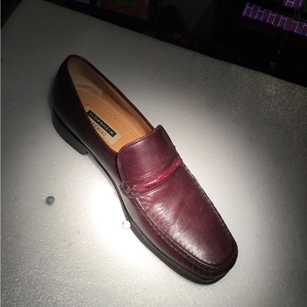 FLORSHEIM Imperial Burgundy Brown Penny Loafers Slip On Dress Shoes Sz 11.5 B
